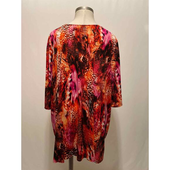 Size 5X Added Dimensions Multi-Color Casual Tunic Top - Picture 4 of 9
